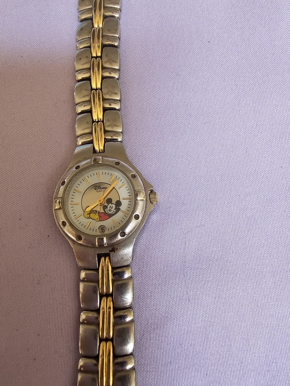 Disney Two-Tone Gold and Silver Mickey Mouse Wristwatch